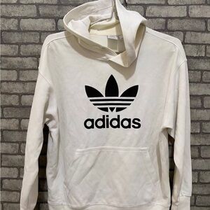 adidas White Hoodie with Black Logo